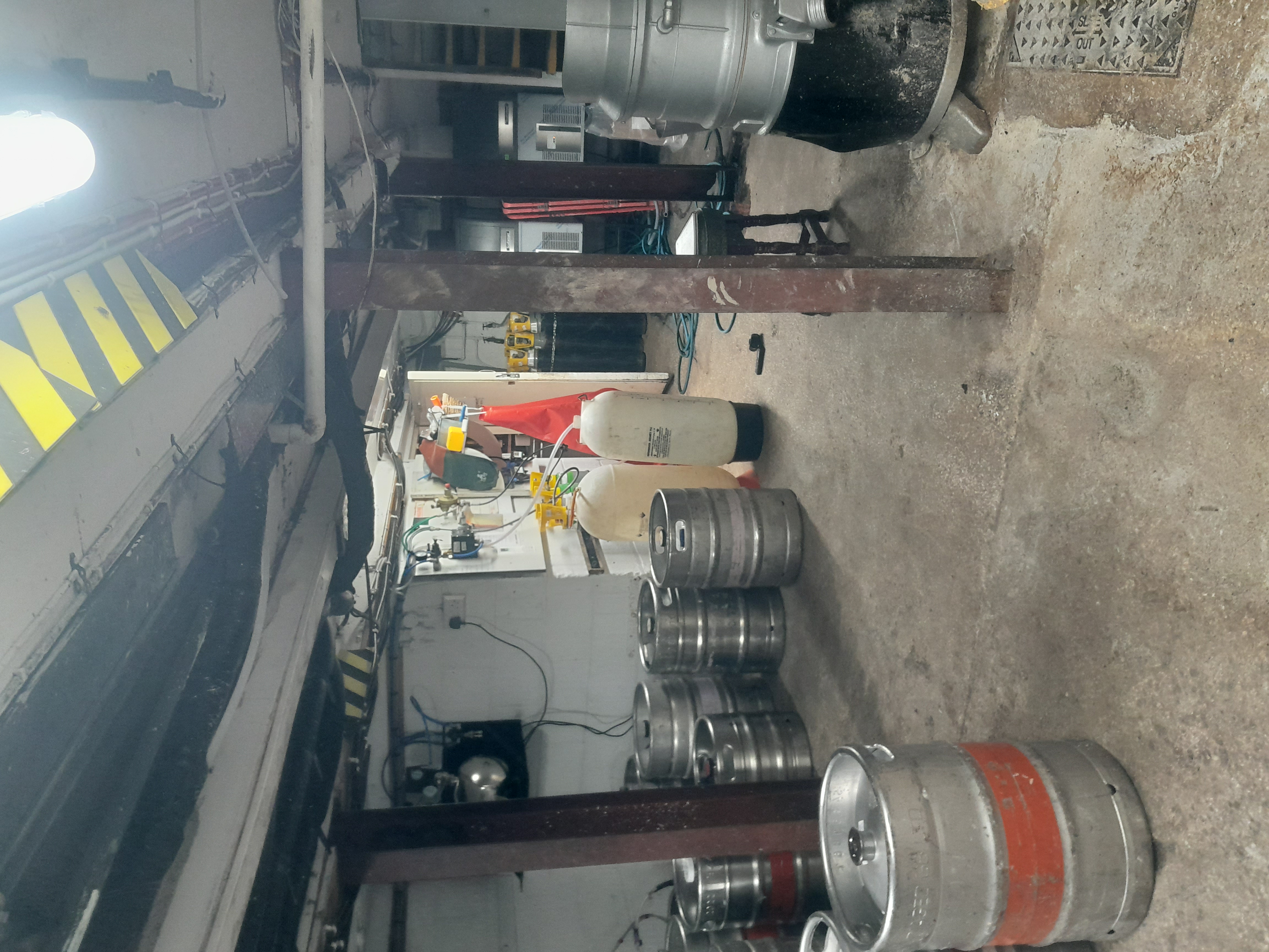 Pub cellar corroded steel supports before remedial works